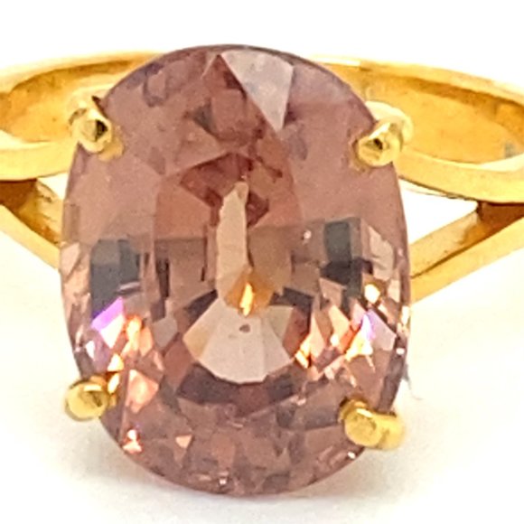 Imperial Zircon 11.15ct Solid 22K Yellow Gold Ring - Picture 6 of 6